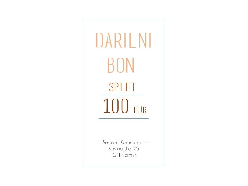 DARILNI BON za nakup na spletu    100 eur