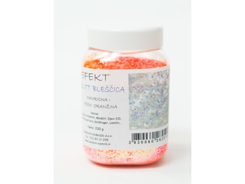 EFFECT GLITTER Rainbow neon orange 200 g