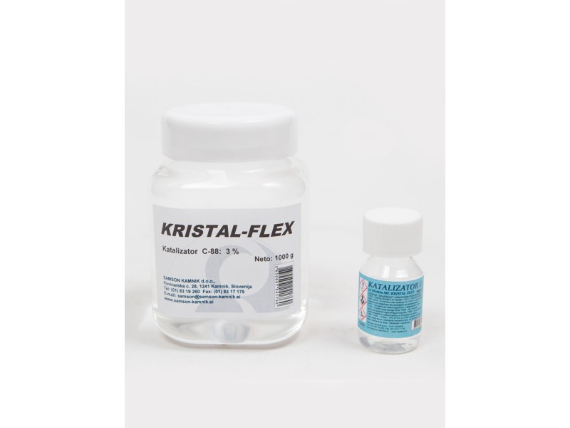 Transparenten silikonski kavčuk KRISTAL-FLEX  1 kg   +   KATALIZATOR C88  30 g