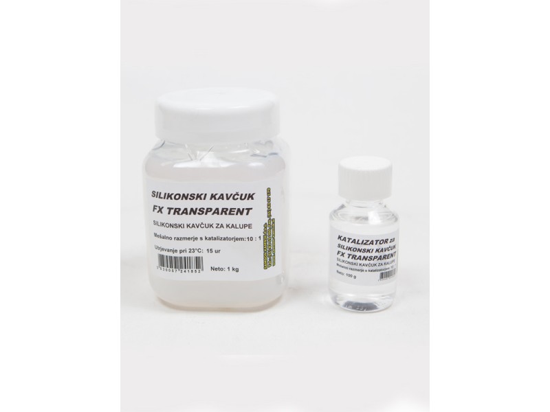 SILIKONSKI KAVČUK FX TRANSPARENT   1000 g + KATALIZATOR  100 g