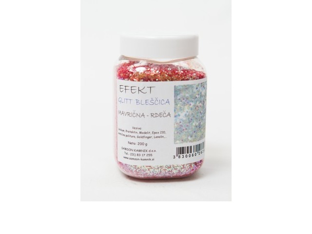 GLITT BLEŠČICA  MAVRIČNA -  RDEČA  200 g