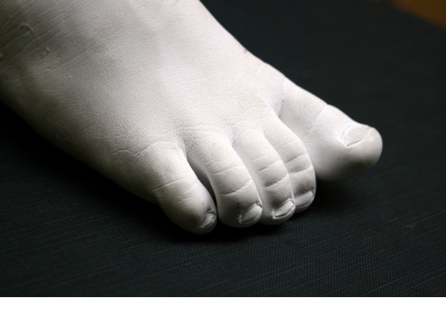 Odlitek noge narejen iz Kremenita - za izdelavo kalupa je bila uporabljena Skin pasta