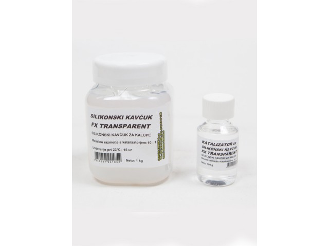 SILICONE TRANSPARENTE FX 1000 g + CATALIZZATORE 100 g