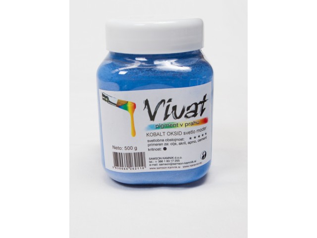 VIVAT oksidni/anorganski pigment KOBALT SVETLO MODRA 500 g