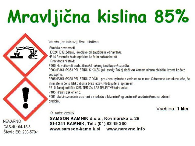 MRAVLJIČNA KISLINA 85% 1l