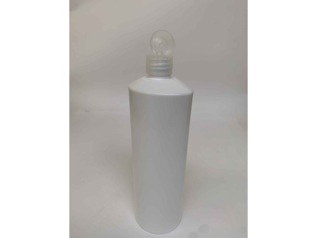 WHITE BOTTLE slightly oval FLIP TOP 500 ml