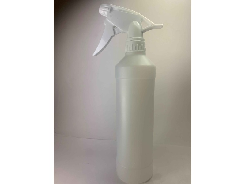 PLASTIC BOTTLE white with TRIGGER SPRAYER 500 ml