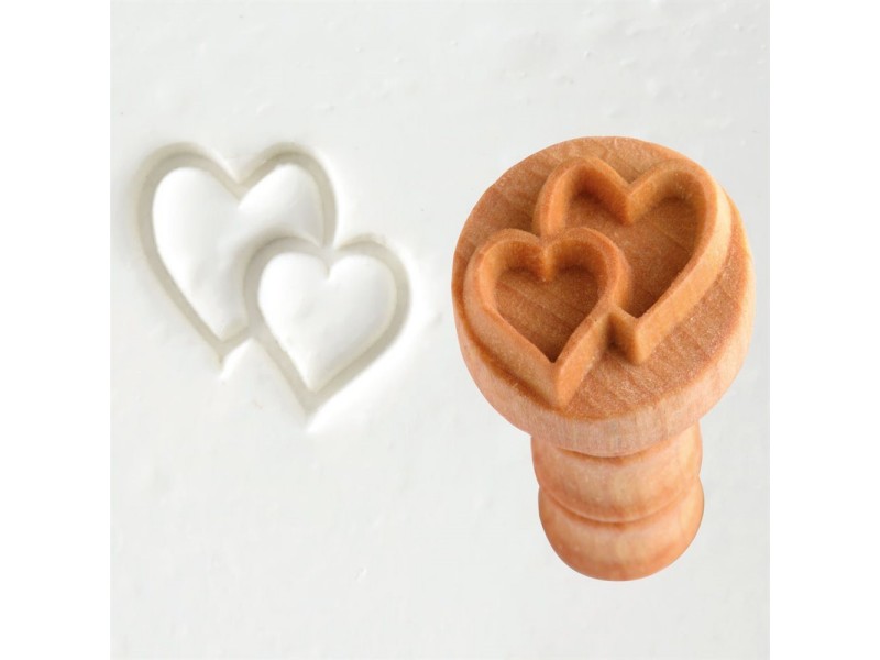 Wooden stamp DUAL HEARTS